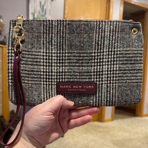 Marc New York Plaid Wristlet Clutch - Burgundy